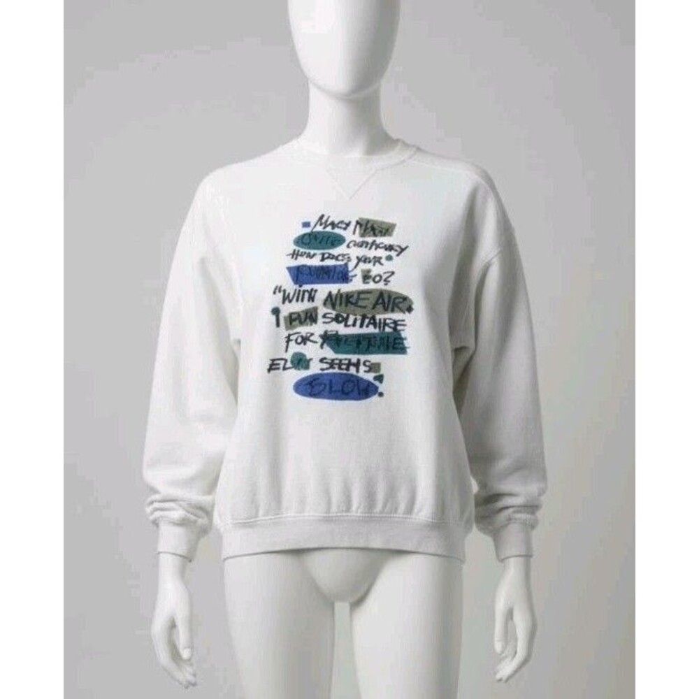 RARE Vtg 90s Nike "Just Do It, Mary" Crewneck Sweatshirt Women's S USA Made